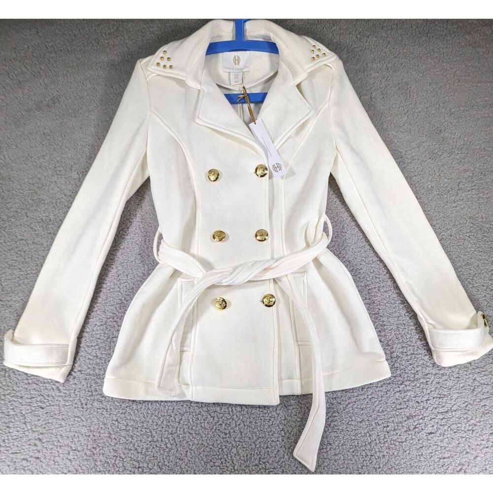 House of Harlow Womens Jacket Size XS Double Breasted Gold Button Minor Defect